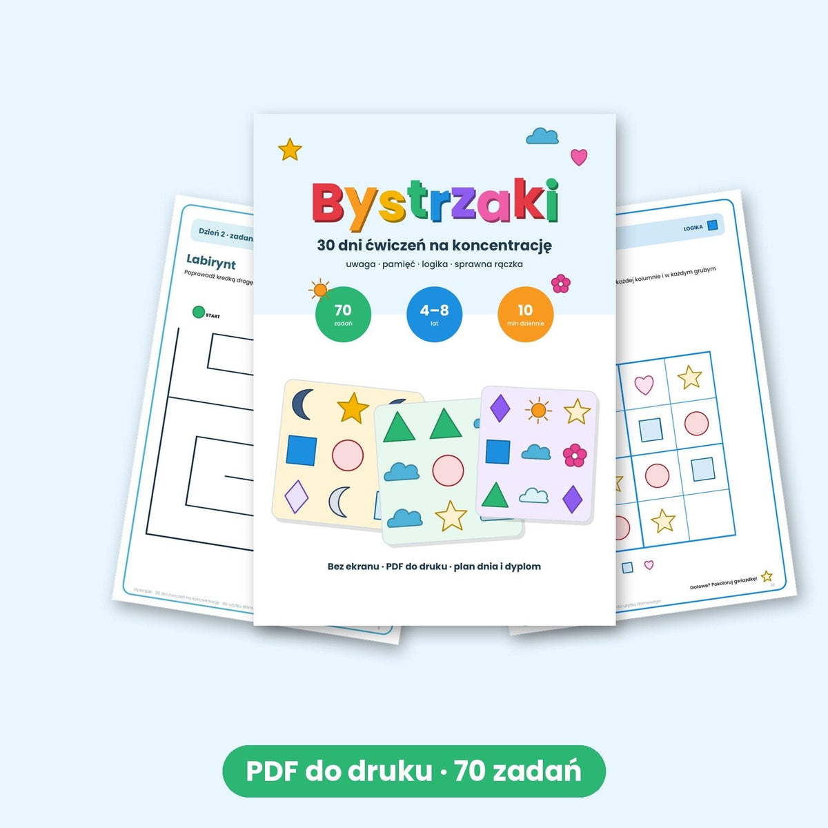 Bystrzaki: okładka i przykładowe strony PDF